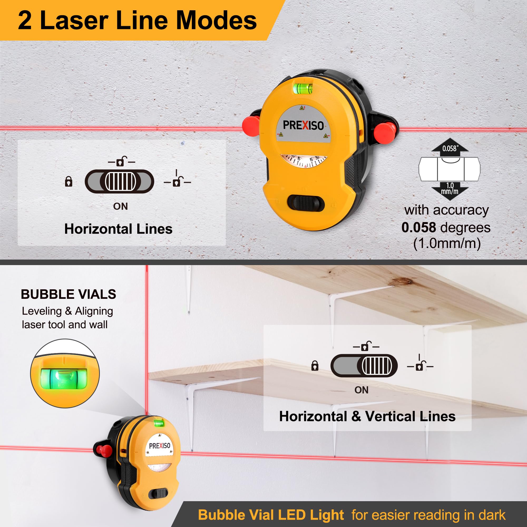 Foto 6 pulgar | Nivel Láser De Superficie Prexiso Multi Led De 30 Pies Con Acceso. - Venta Internacional.