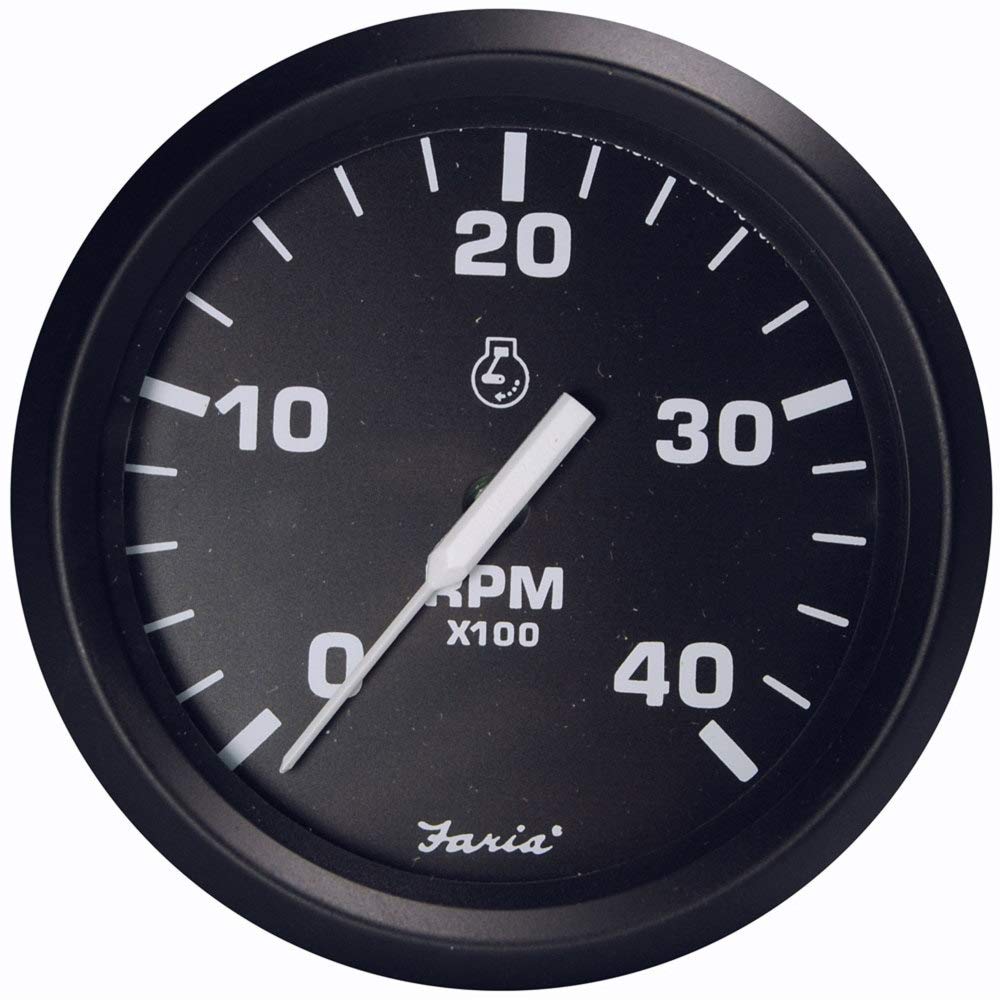 Foto 1 | Tacómetro Faria Euro Black 4 - 4000 Rpm (diésel - Magnético) - Venta Internacional.
