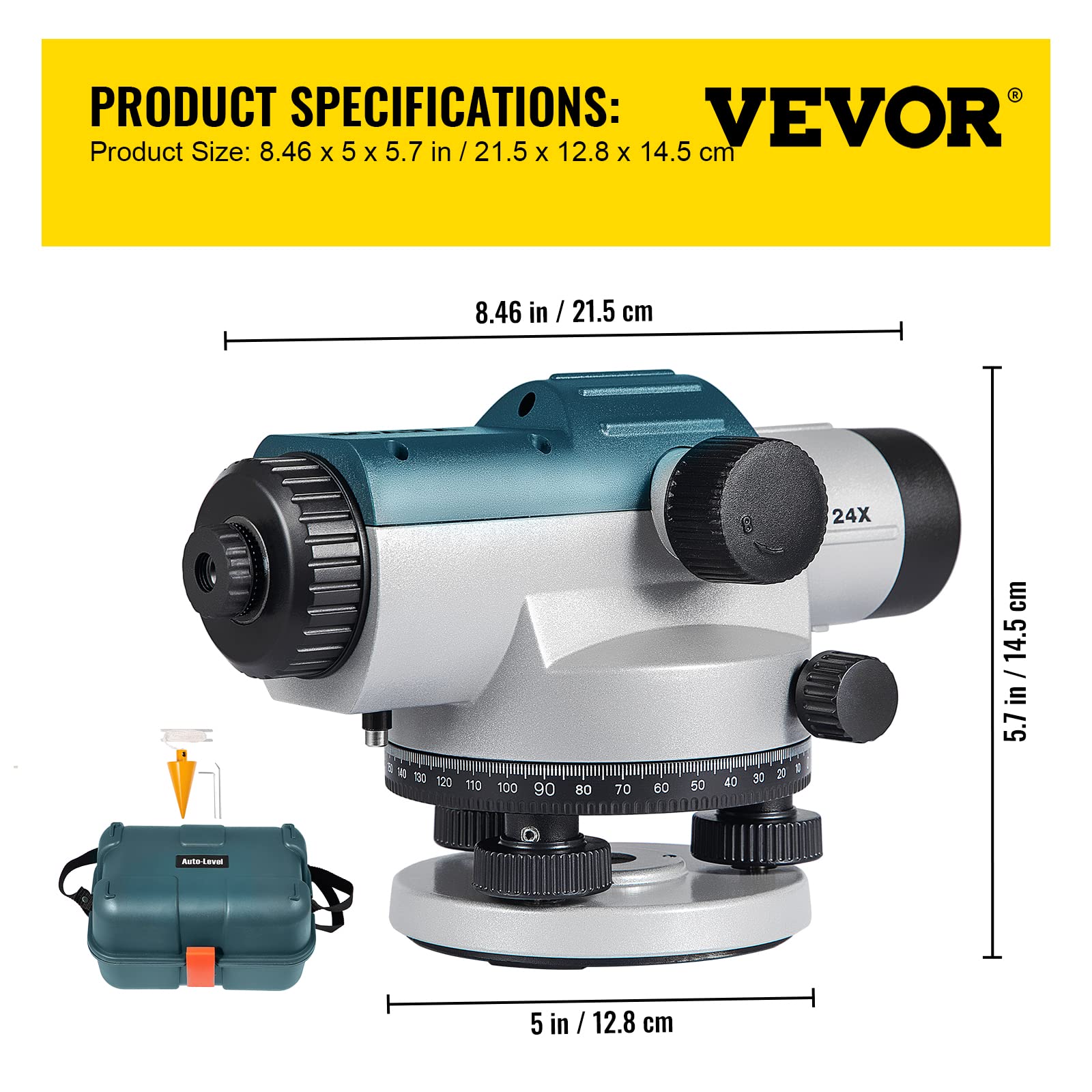 Foto 8 pulgar | Nivel Óptico Vevor Automatic 24x De Alta Precisión Ip54 - Venta Internacional.