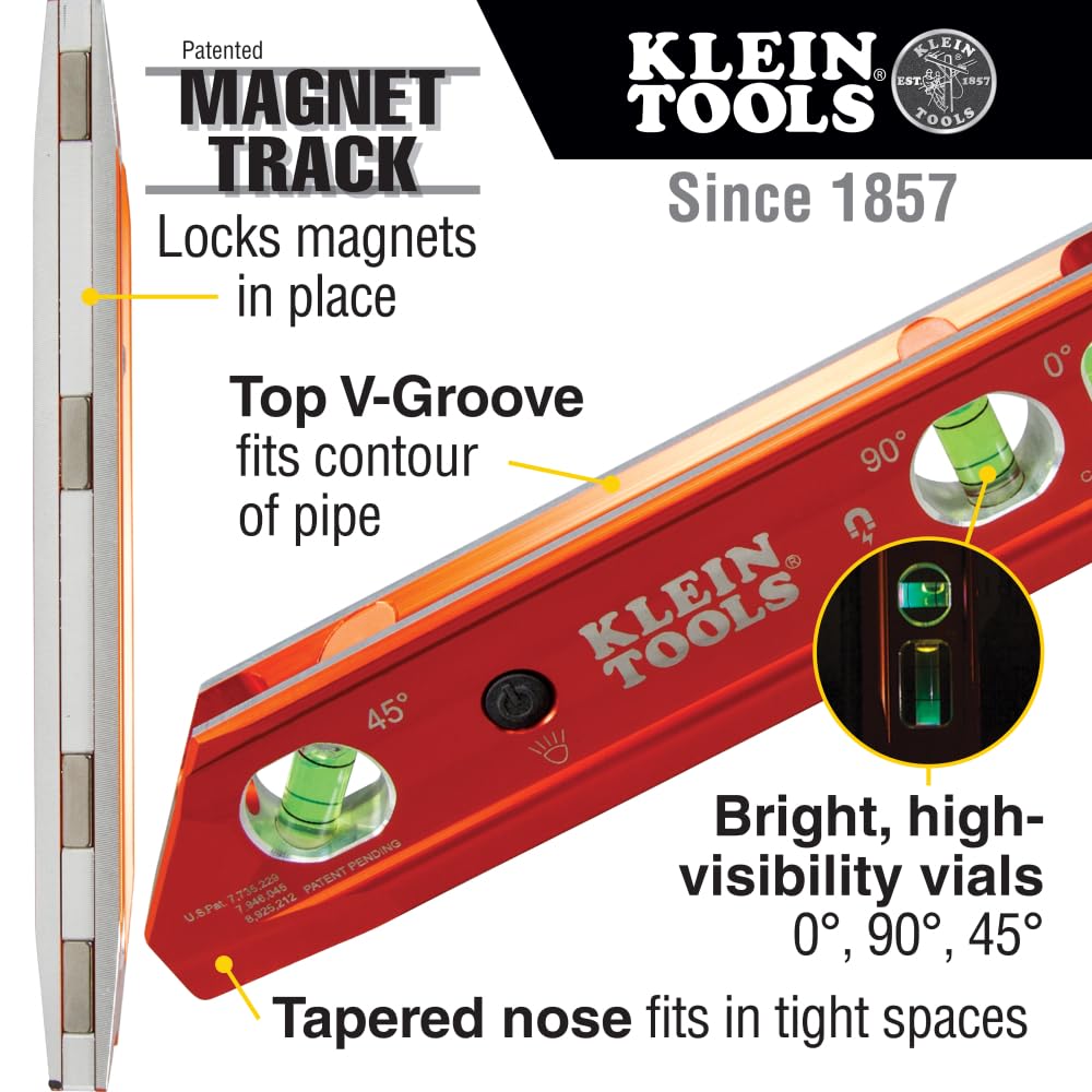 Foto 3 pulgar | Torpedo Level Klein Tools 935rblt De 23 Cm Con Viales Led E Imán - Venta Internacional.