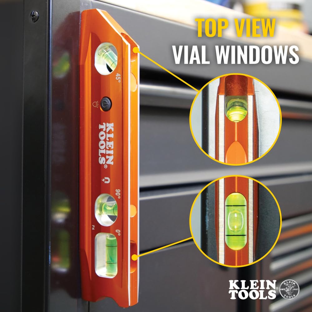 Foto 5 pulgar | Torpedo Level Klein Tools 935rblt De 23 Cm Con Viales Led E Imán - Venta Internacional.