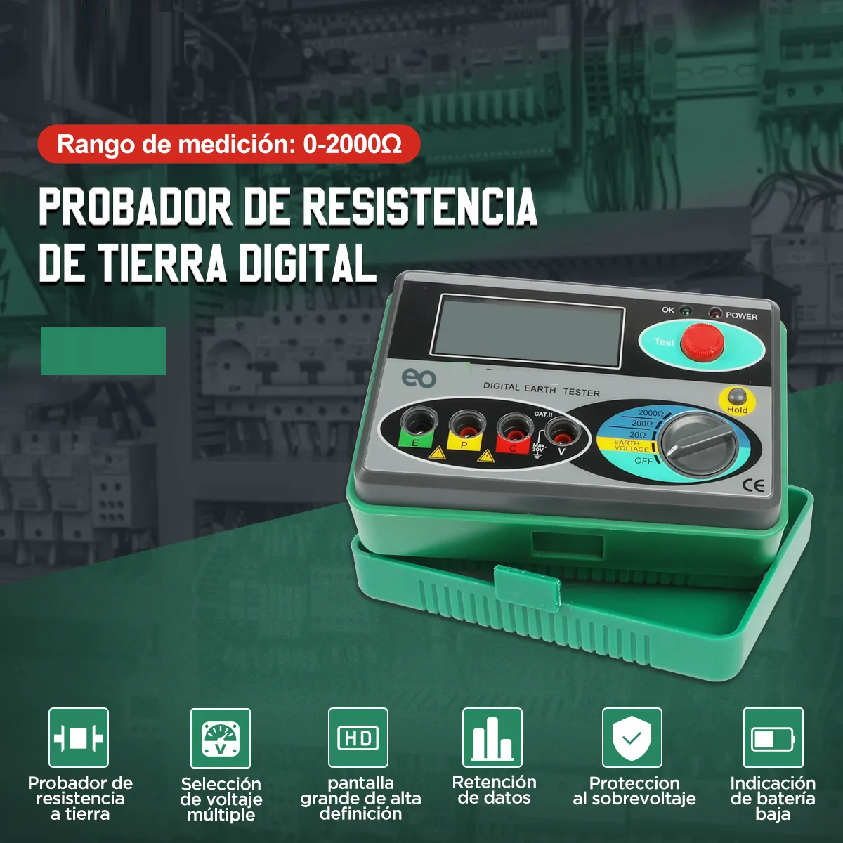 Foto 3 pulgar | Comprobador Digital De Resistencia De Tierra 0-2000 Ohm  Eo Safe Imports Esi-19422 Multicolor