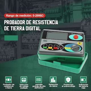 Foto 2 | Comprobador Digital De Resistencia De Tierra 0-2000 Ohm Eo Safe Imports Esi-19422 Multicolor