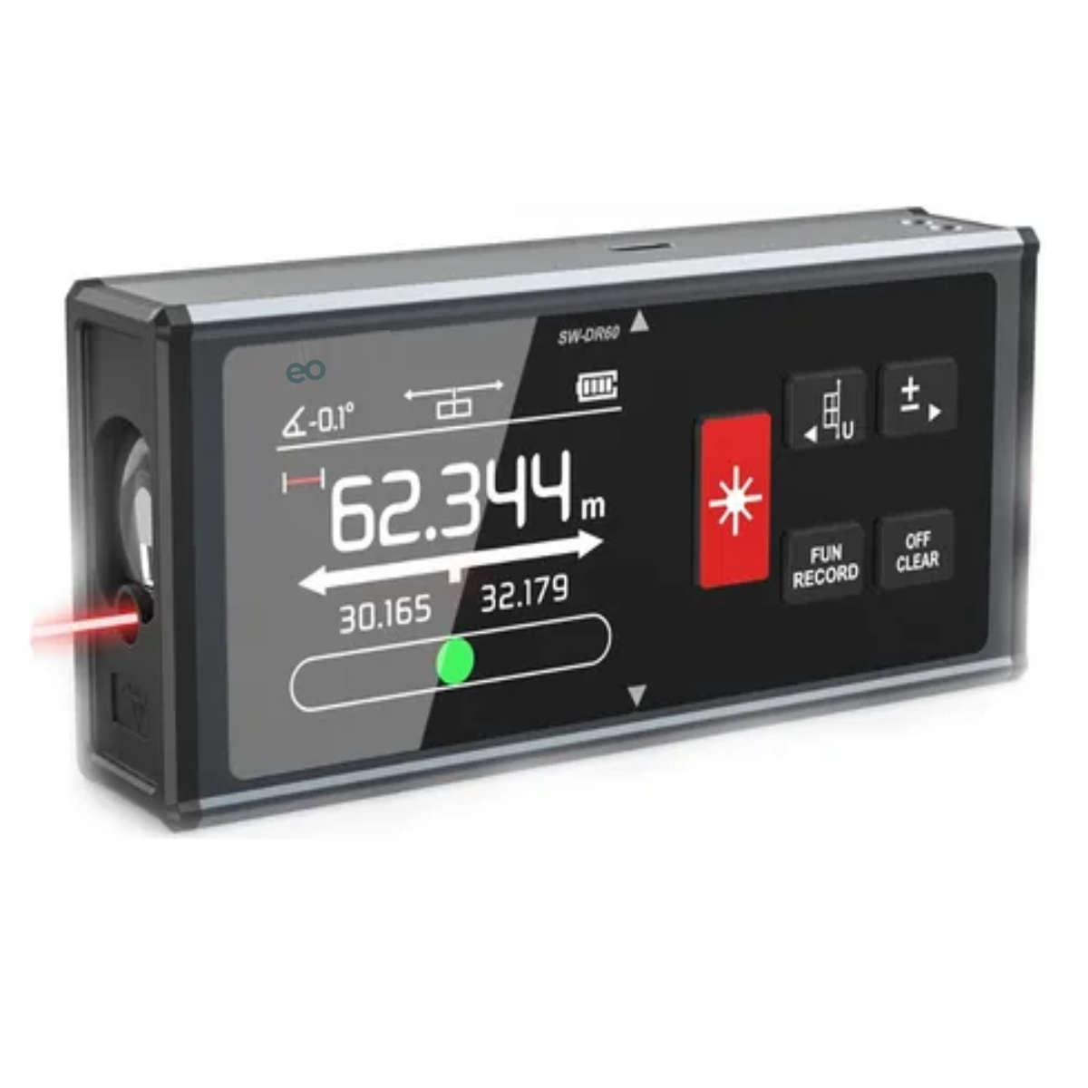 Foto 1 | Telémetro Láser Bilateral, Medidor Laser De Distancia 120m Recargable Usb Eo Safe Imports   Esi-19420 Negro