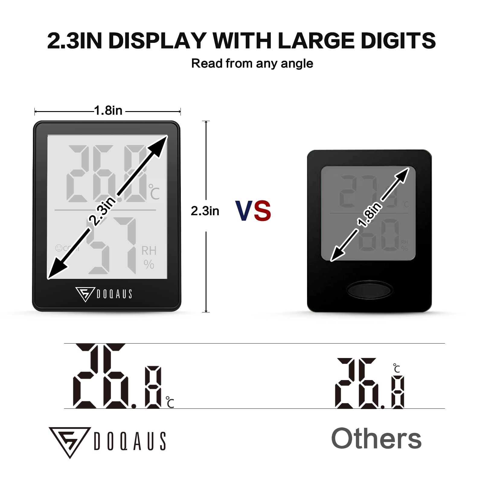 Foto 6 | Higrómetro Digital Para Interiores Doqaus, Paquete De 3, Negro - Venta Internacional.