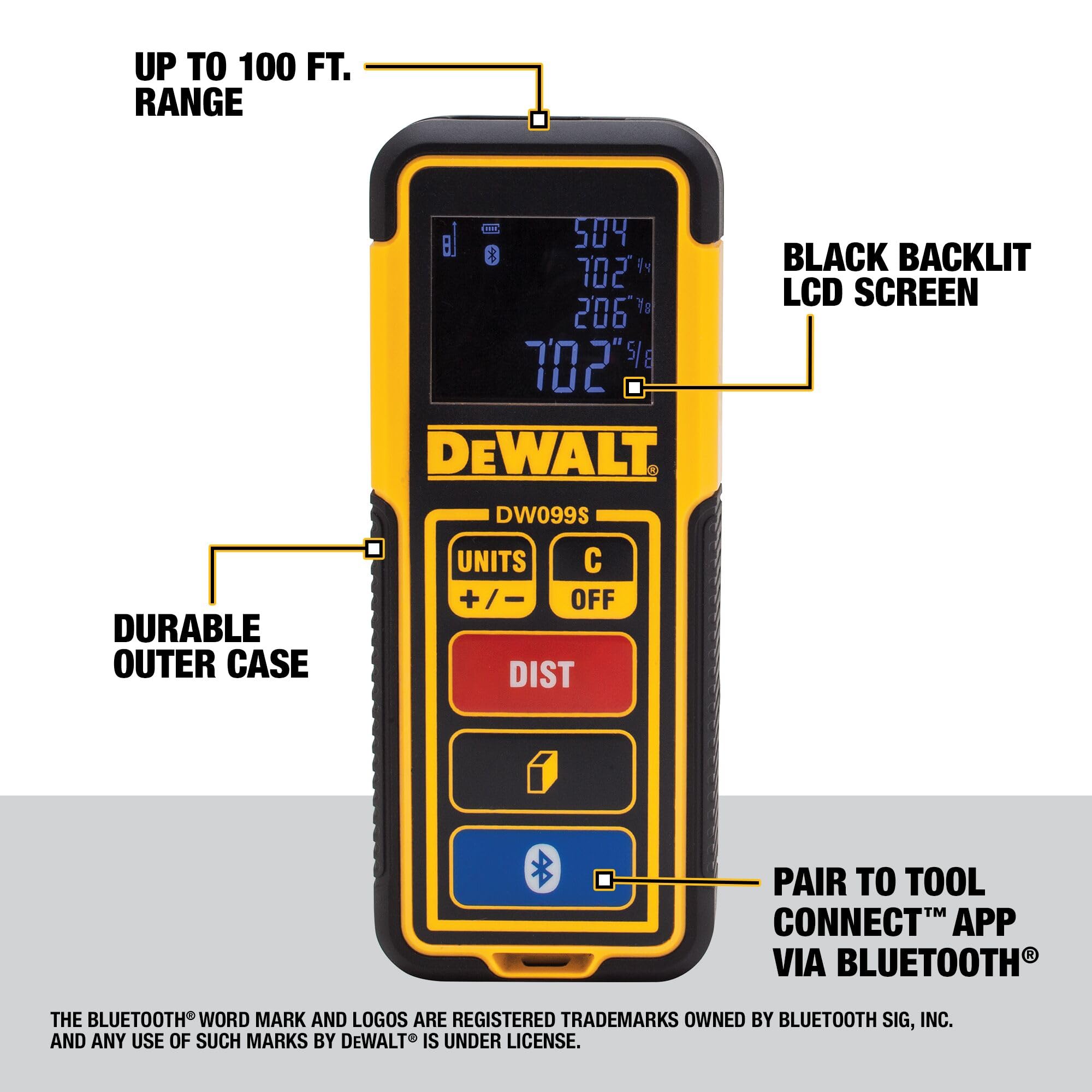 Foto 3 pulgar | Herramienta De Medición Láser Dewalt Dw099s 30 M Con Bluetooth - Venta Internacional.