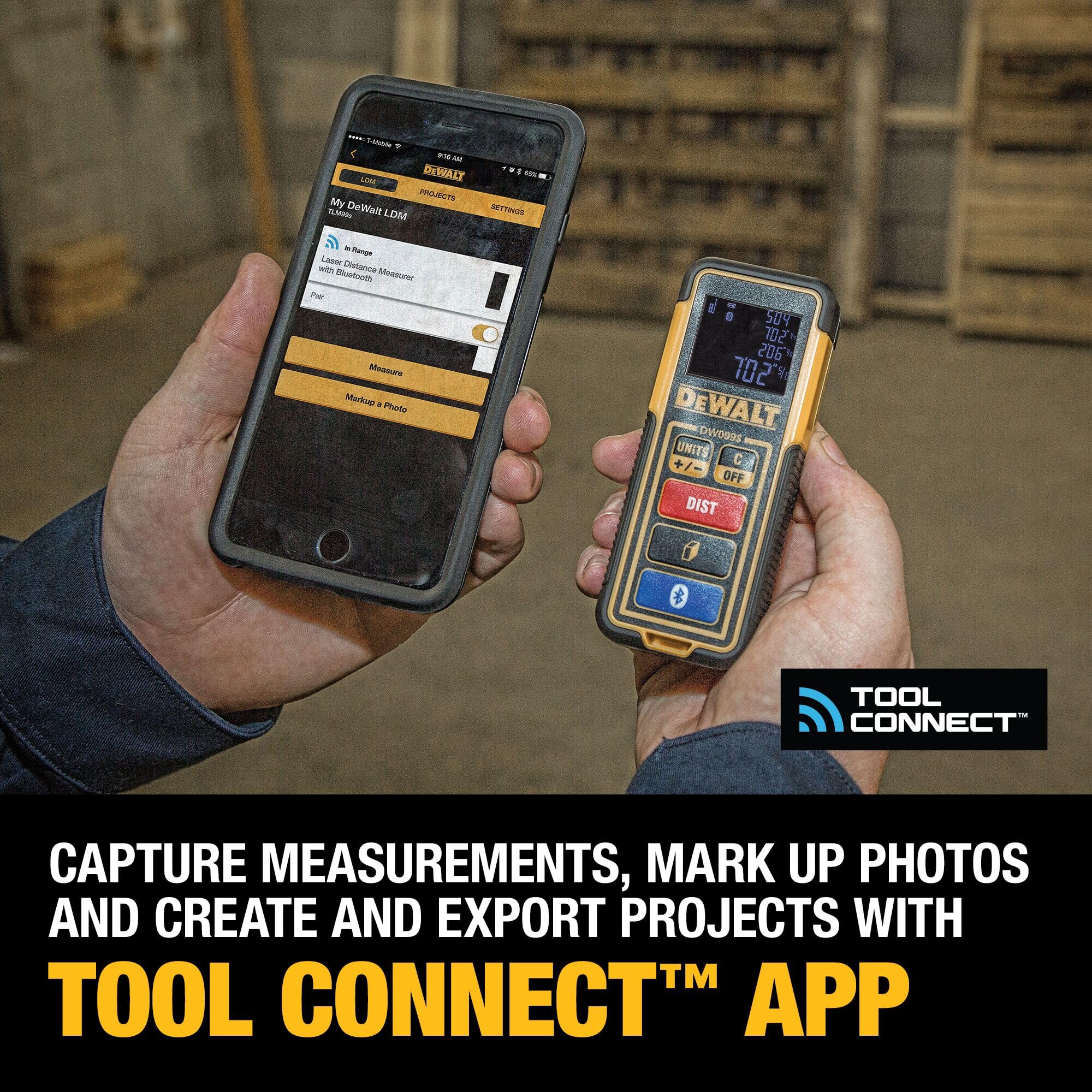 Foto 3 | Herramienta De Medición Láser Dewalt Dw099s 30 M Con Bluetooth - Venta Internacional.