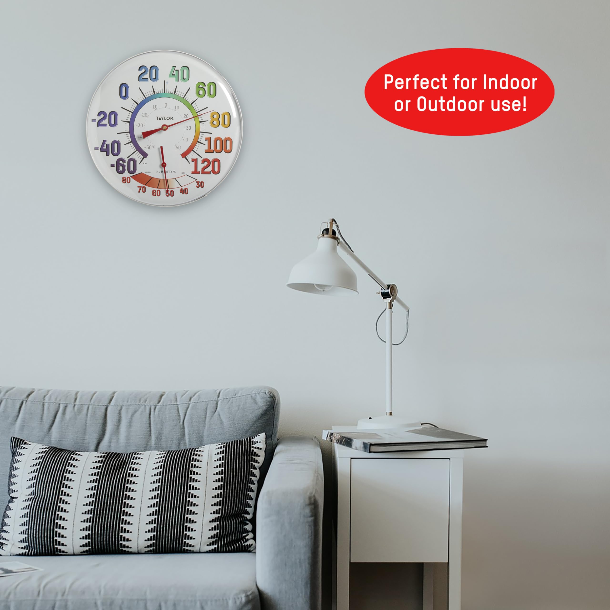 Foto 4 pulgar | Termómetro E Higrómetro Taylor De Pared Metálica De 30 Cm Para Interiores Y Exteriores - Venta Internacional.