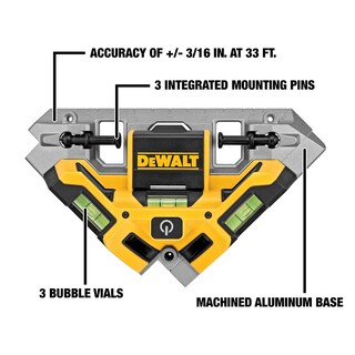 Foto 3 | Frascos Cuadrados Con Láser Dewalt Dw0802, 10 M, Con 3 Burbujas, Ip54, Color Amarillo - Venta Internacional.