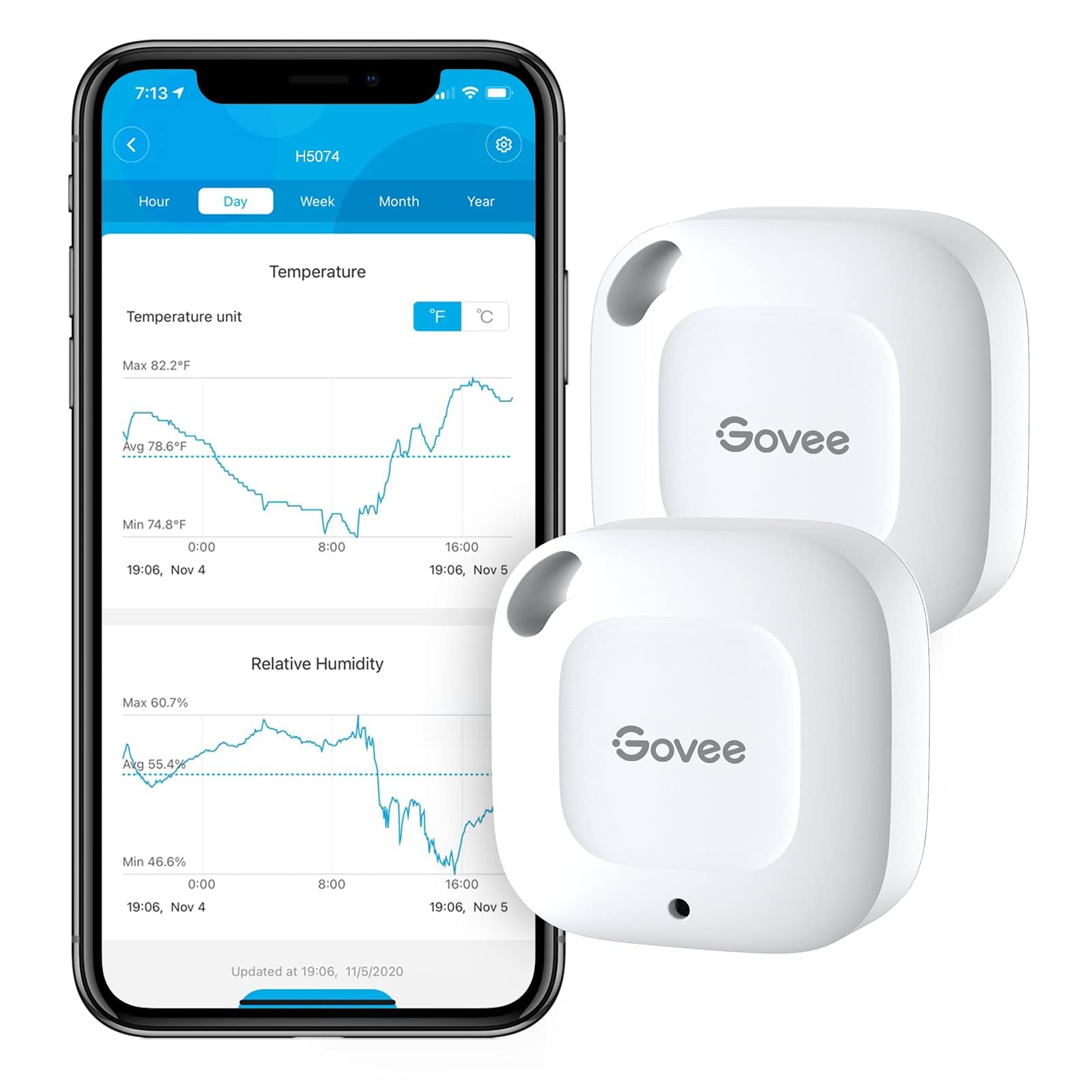 Foto 1 | Higrómetro Termómetro Govee Bluetooth Inalámbrico, Paquete De 2 - Venta Internacional.