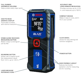 Foto 2 | Medidor De Distancia Láser Bosch Glm100-23 30 M Con 2 Pilas Aa - Venta Internacional.