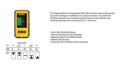Foto 5 | Detector Láser De Línea Dewalt De0892 Para Dw088/089 - Venta Internacional.