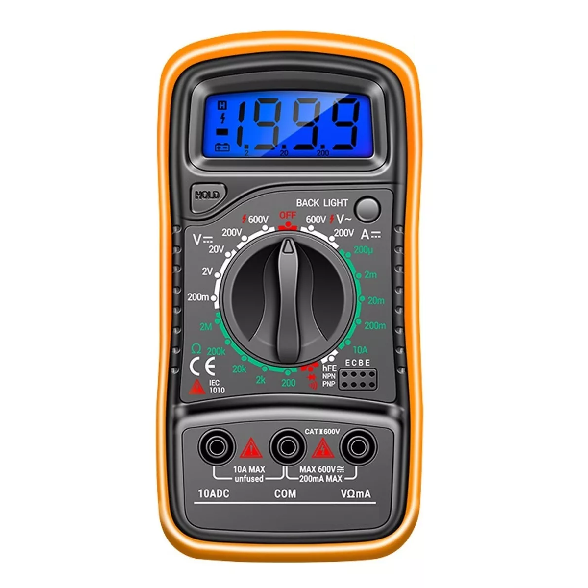 Multímetro Digital LCD Eo Safe Imports ESI-5187 color Amarillo