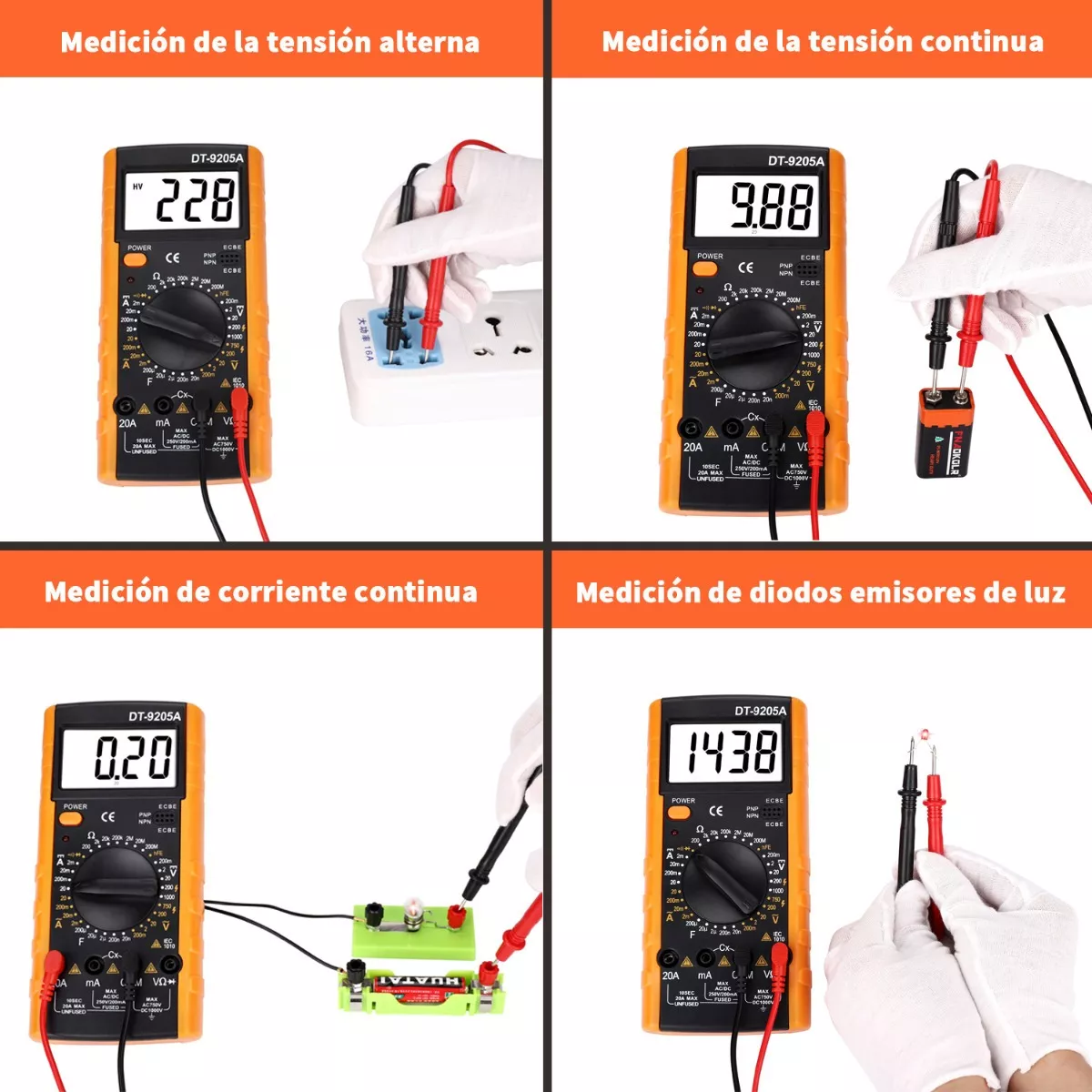 Foto 4 pulgar | Multimetro Professional Digital Lcd Portátil Eo Safe Imports Esi-5890 Naranja