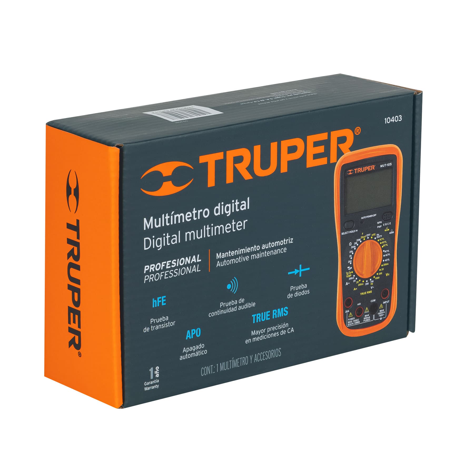 Foto 4 pulgar | Multímetro Truper Profesional color Naranja