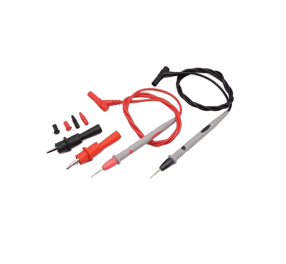 Kit Punta Multimetro Digital Prueba Cable Universal 20amp Gris/negro/rojo