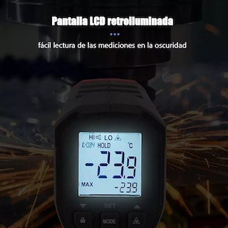 Foto 3 | Termometro Infrarrojo Industrial, Punto Láser Redondo Eo Safe Imports Esi-16606 Negro