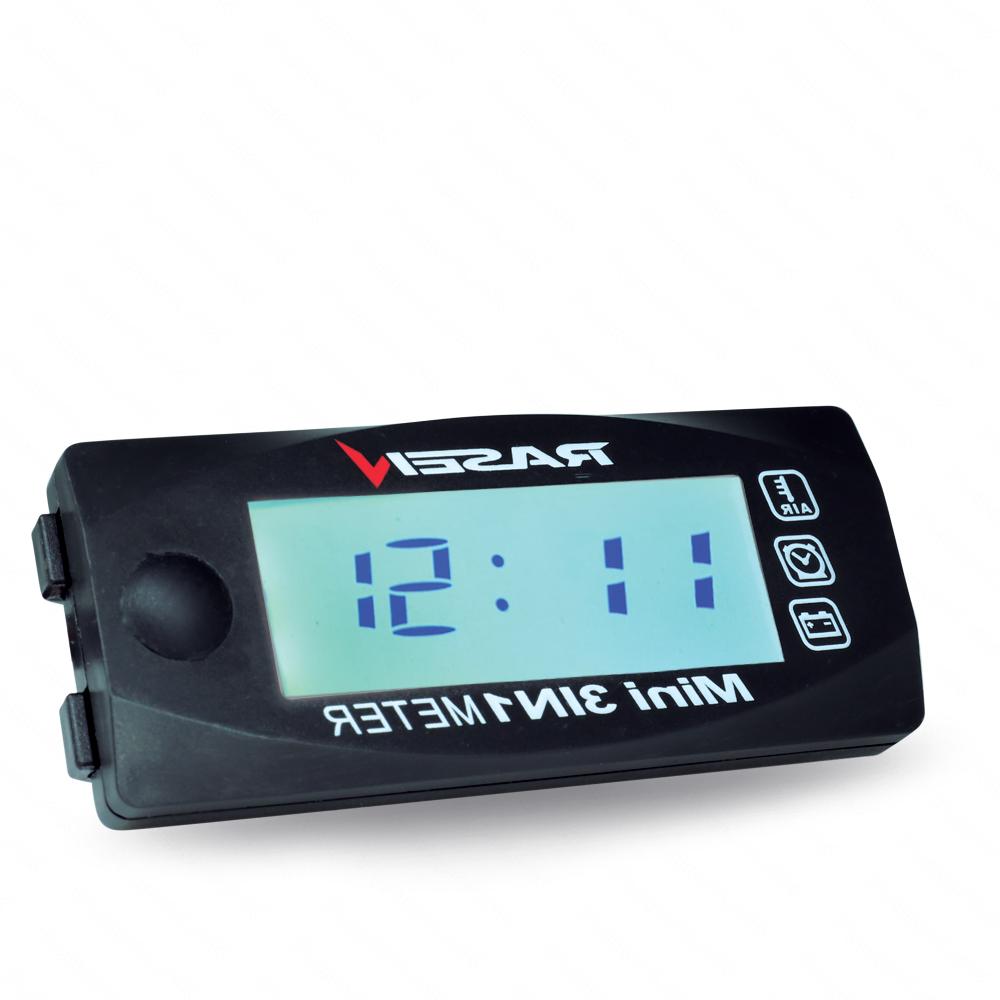Foto 3 pulgar | Voltímetro Rectangular para Moto Rasen con Reloj y Medidor de Temperatura