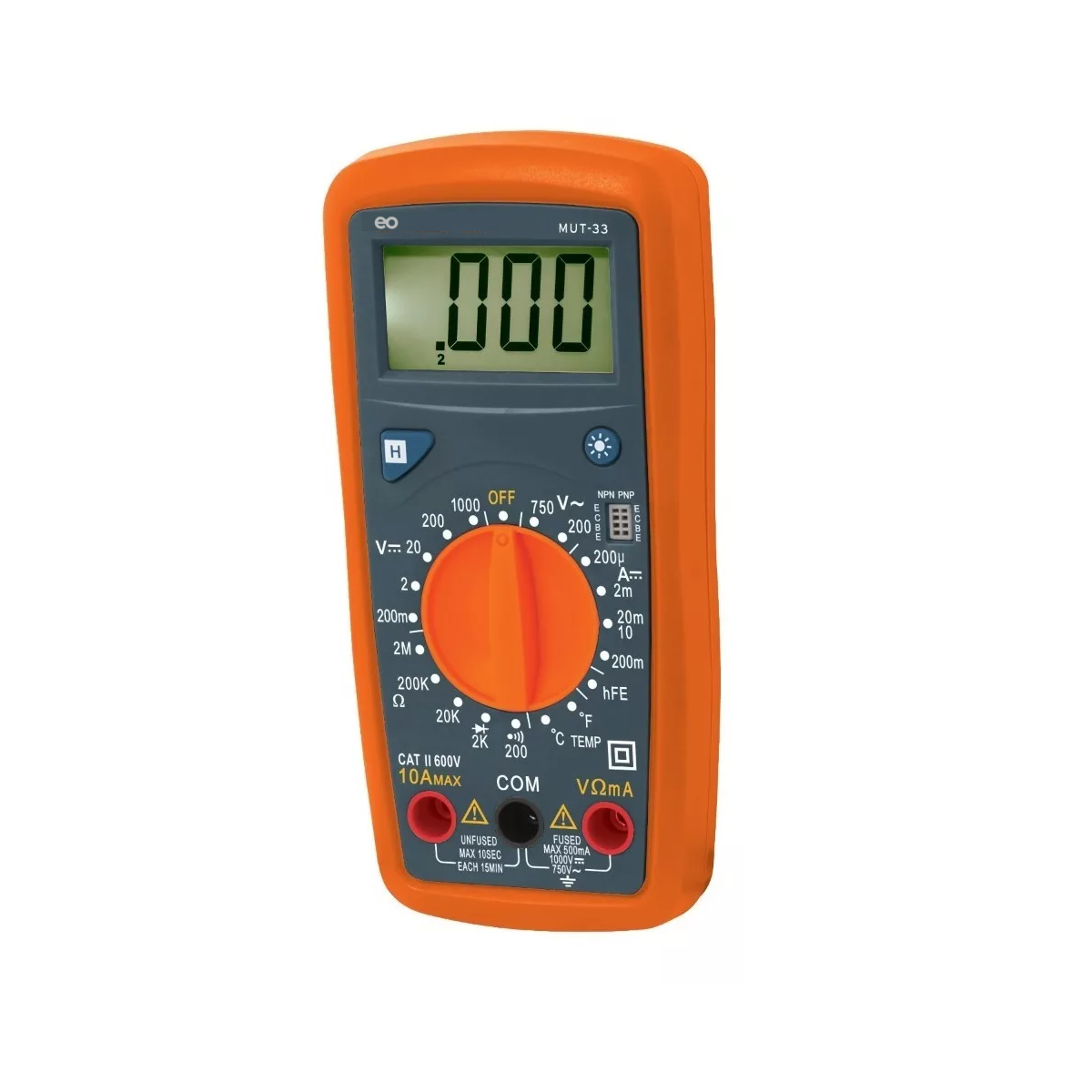 Language Multímetro Digital Prof. 500 Eo Safe Imports Esi-5188-1 Naranja