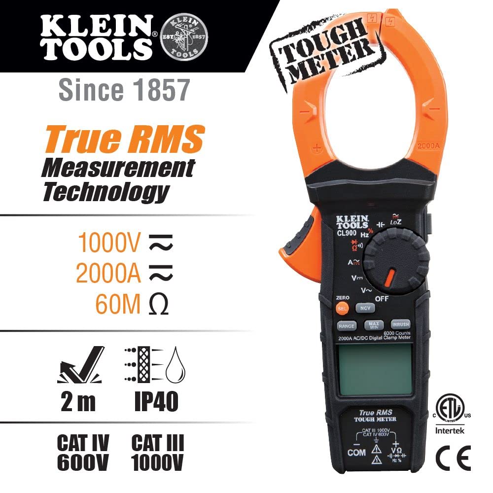Foto 3 pulgar | Pinza Amperimétrica Digital Klein Tools Cl900, 2000a, 1000v - Venta Internacional.