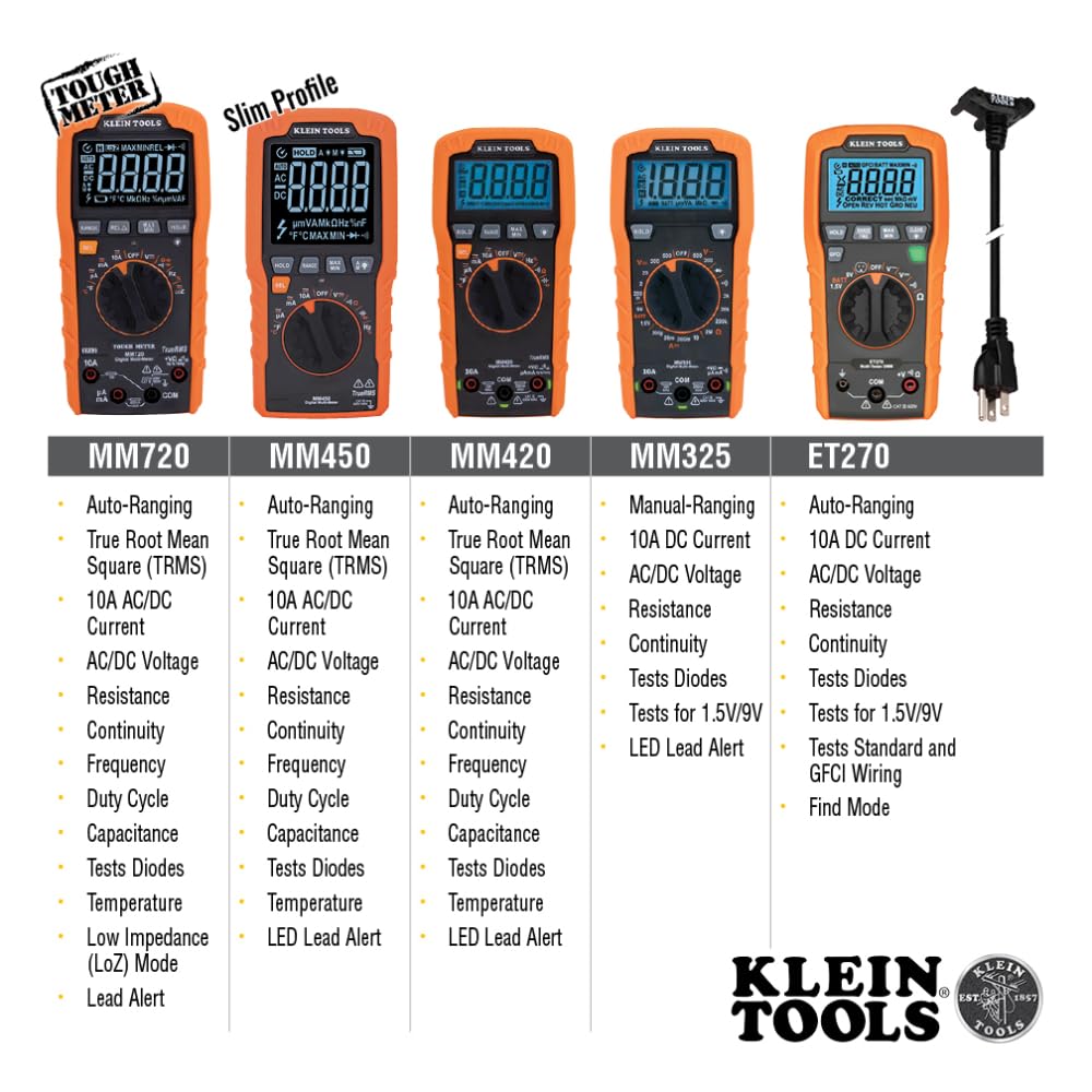 Foto 7 pulgar | Multímetro Digital Klein Tools Mm420 Con Rango Automático Trms - Venta Internacional.