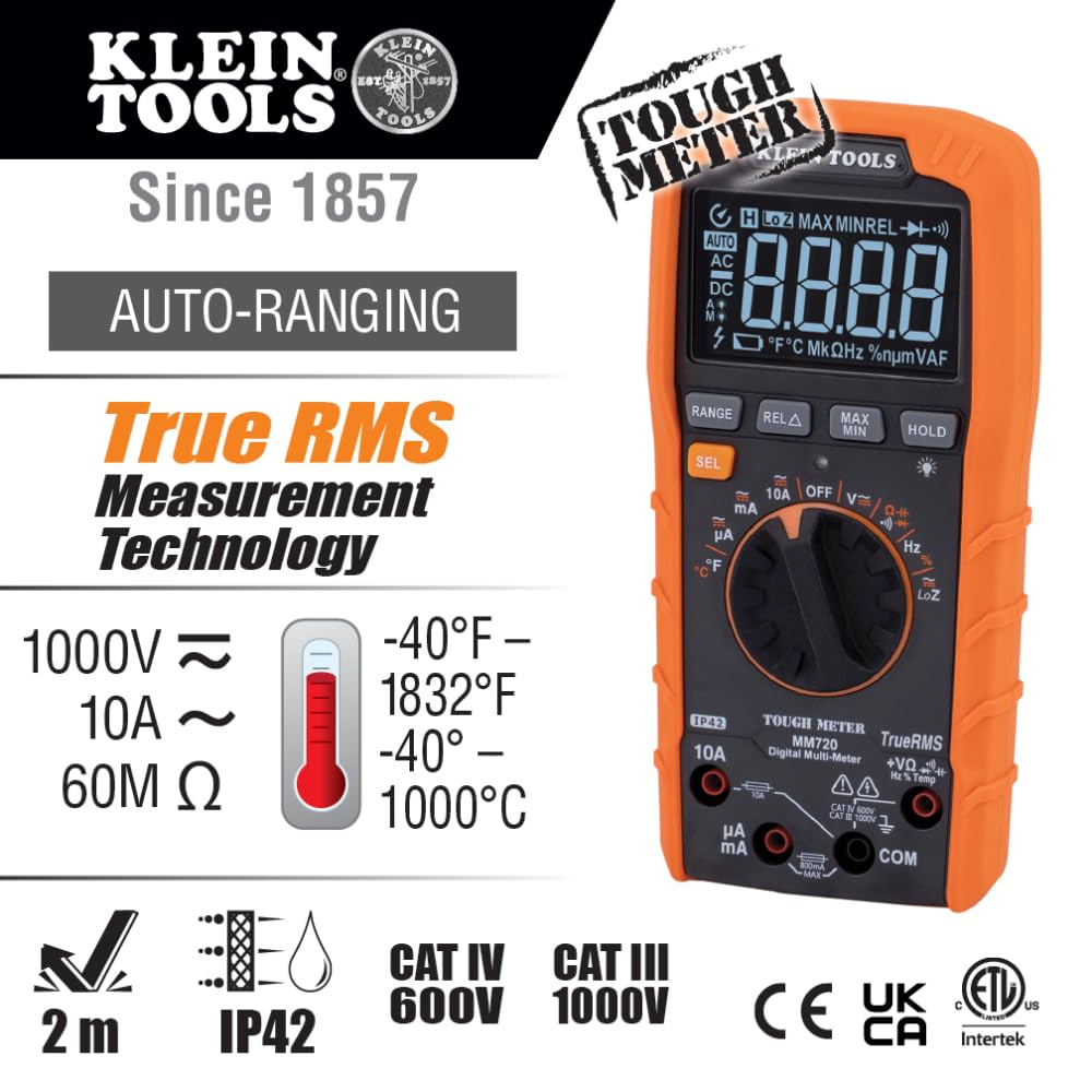 Foto 3 pulgar | Multímetro Digital Klein Tools Mm720 Con Rango Automático Trms - Venta Internacional.