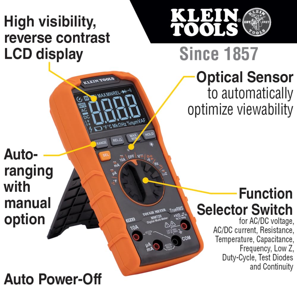 Foto 4 pulgar | Multímetro Digital Klein Tools Mm720 Con Rango Automático Trms - Venta Internacional.