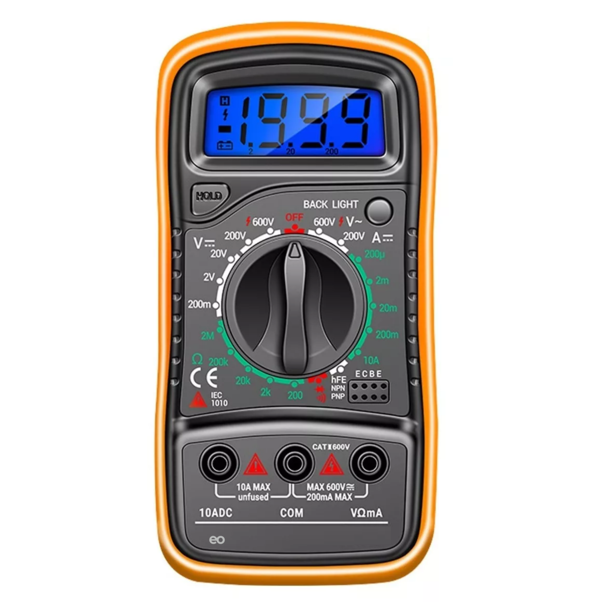 Multímetro Digital Lcd Portátil Eo Safe Imports Esi-5187-1 Amarillo