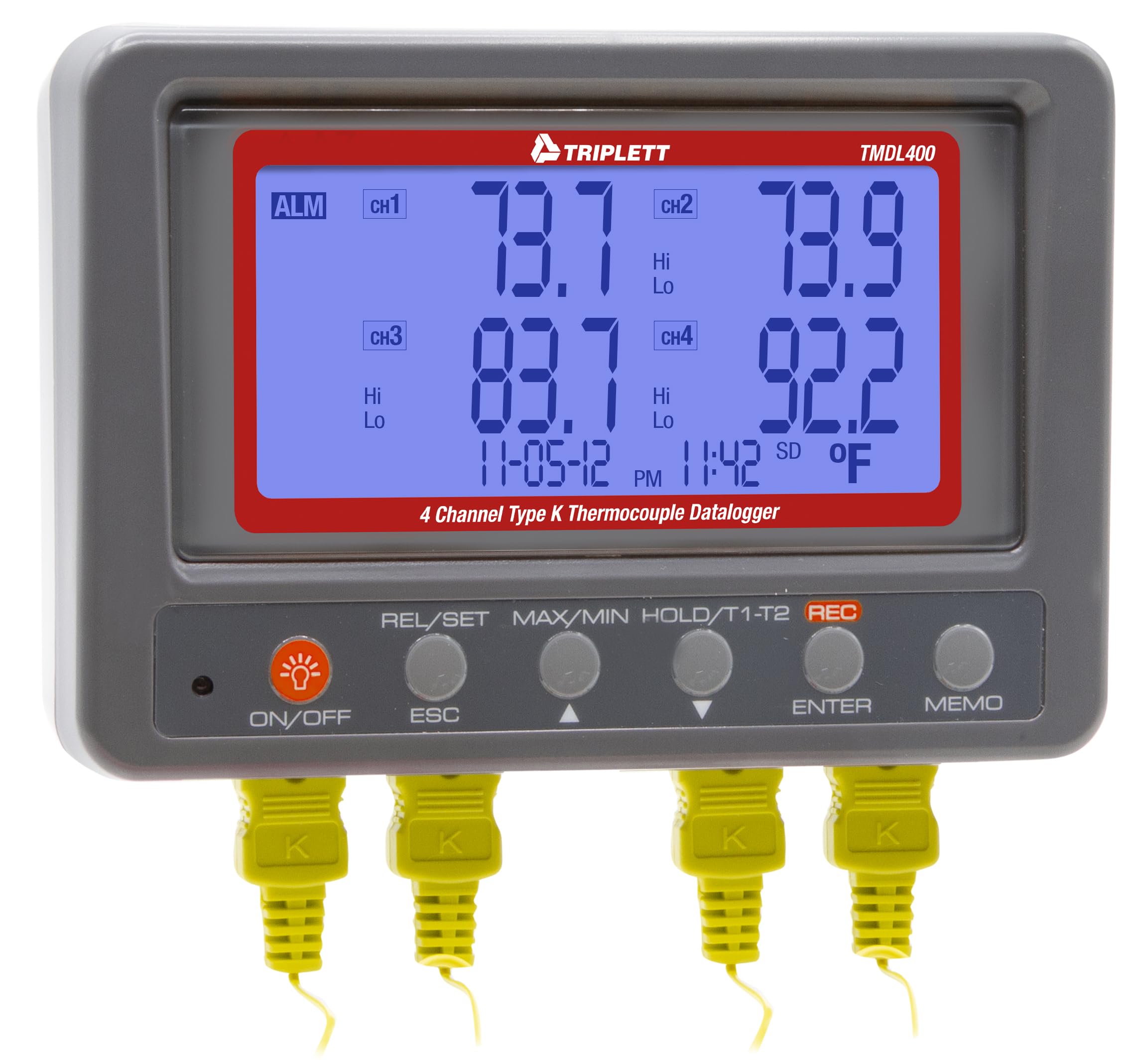Registrador De Datos De Termopar Triplett Tmdl400 De 4 Canales Tipo K - Venta Internacional.