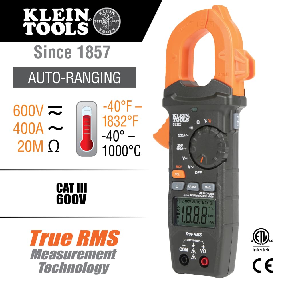 Foto 3 pulgar | Pinza Amperimétrica Digital Klein Tools Cl220  400 A  Tensión Ac/dc - Venta Internacional.