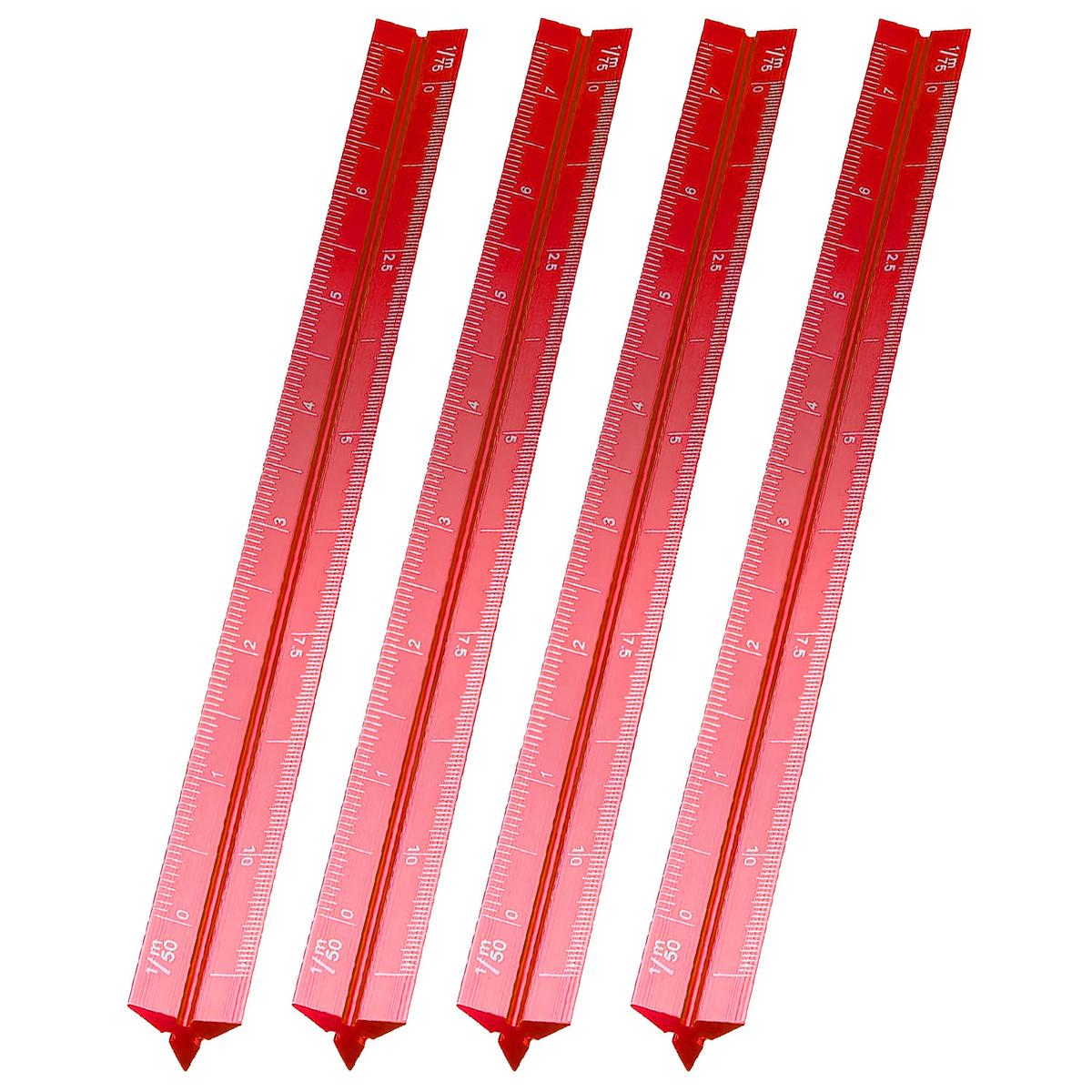 Escalímetro de Aluminio Calidad VentDepot Mxnre-004 4 Piezas Rojo