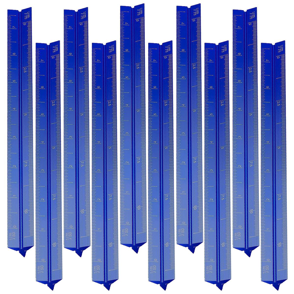 Escalímetros Escolares de Aluminio Ventdepot Mxise-006 10 Piezas Azul