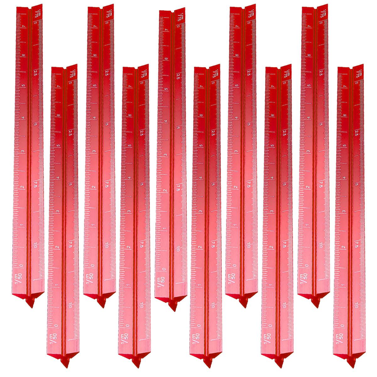 Escalímetro De Aluminio Ligero Ventdepot Mxnre-006 10 Piezas Rojo