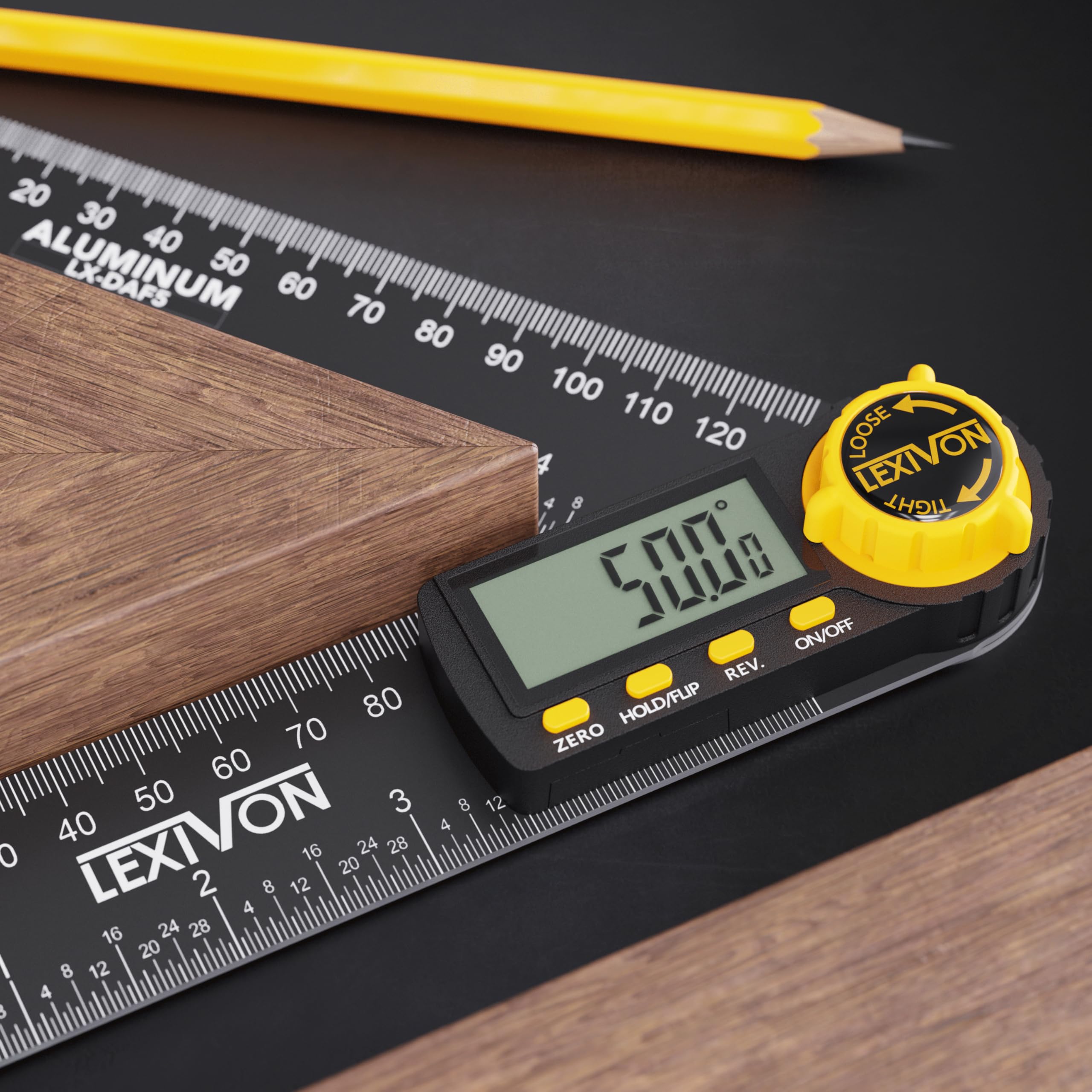Foto 6 | Buscador Digital De Ángulos Lexivon De Aluminio De 180 Mm Con Pantalla Xl - Venta Internacional.
