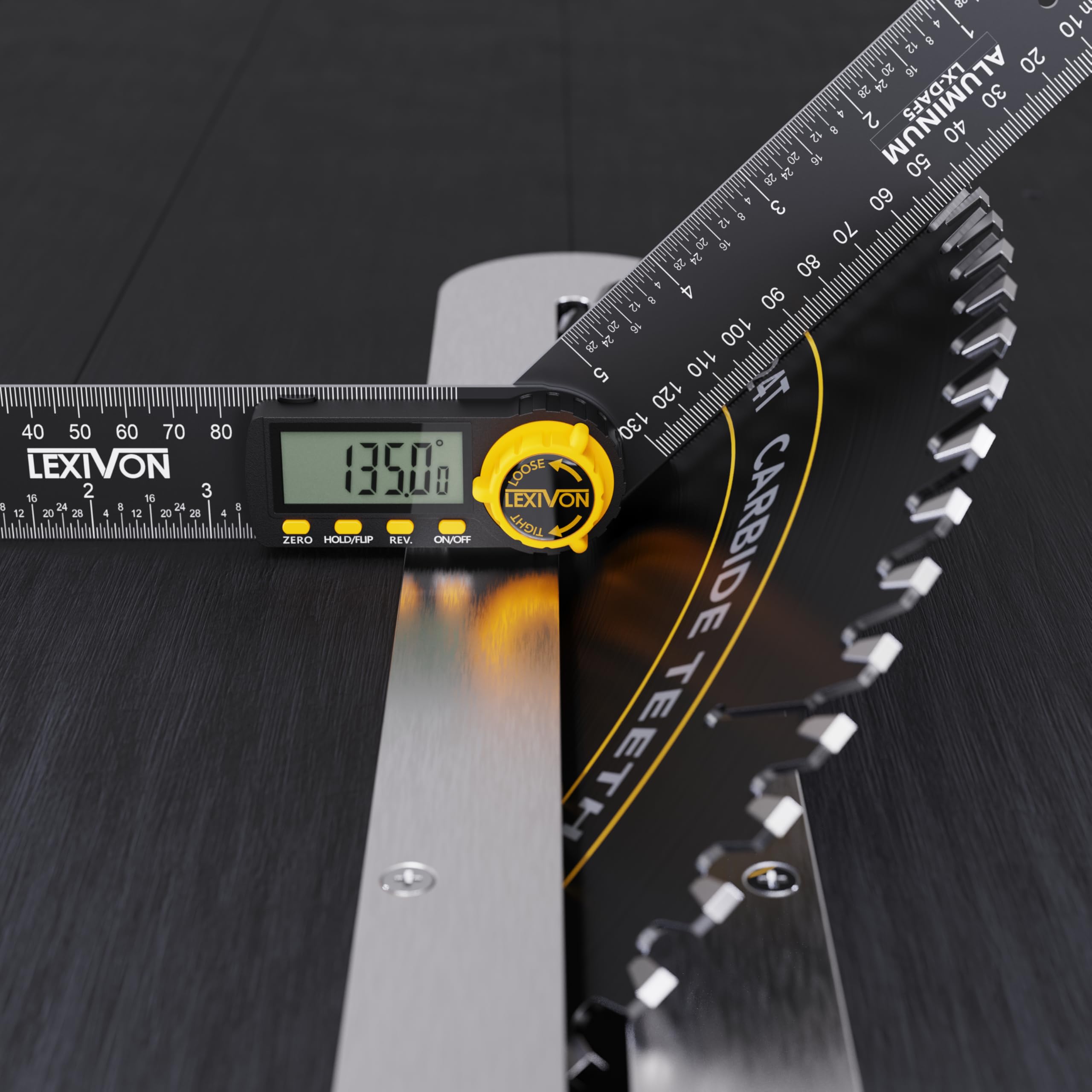 Foto 7 | Buscador Digital De Ángulos Lexivon De Aluminio De 180 Mm Con Pantalla Xl - Venta Internacional.