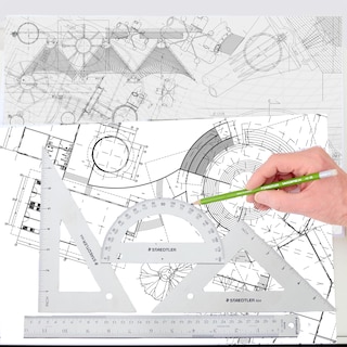 Foto 3 | Set De Matemáticas Staedtler De Acero Inoxidable Con Regla, 2 Triángulos - Venta Internacional.