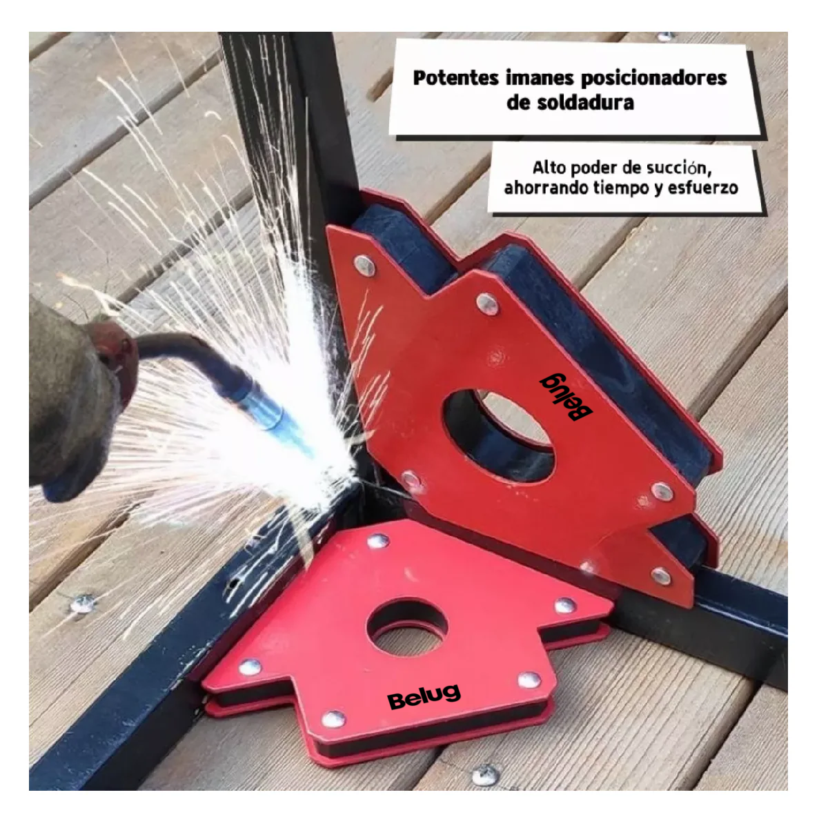 Foto 3 pulgar | Kit De 6 Escuadra Magnética Para Soldar, Belug Rojo