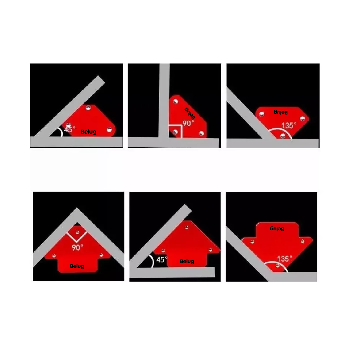 Foto 4 pulgar | Kit De 6 Escuadra Magnética Para Soldar, Belug Rojo