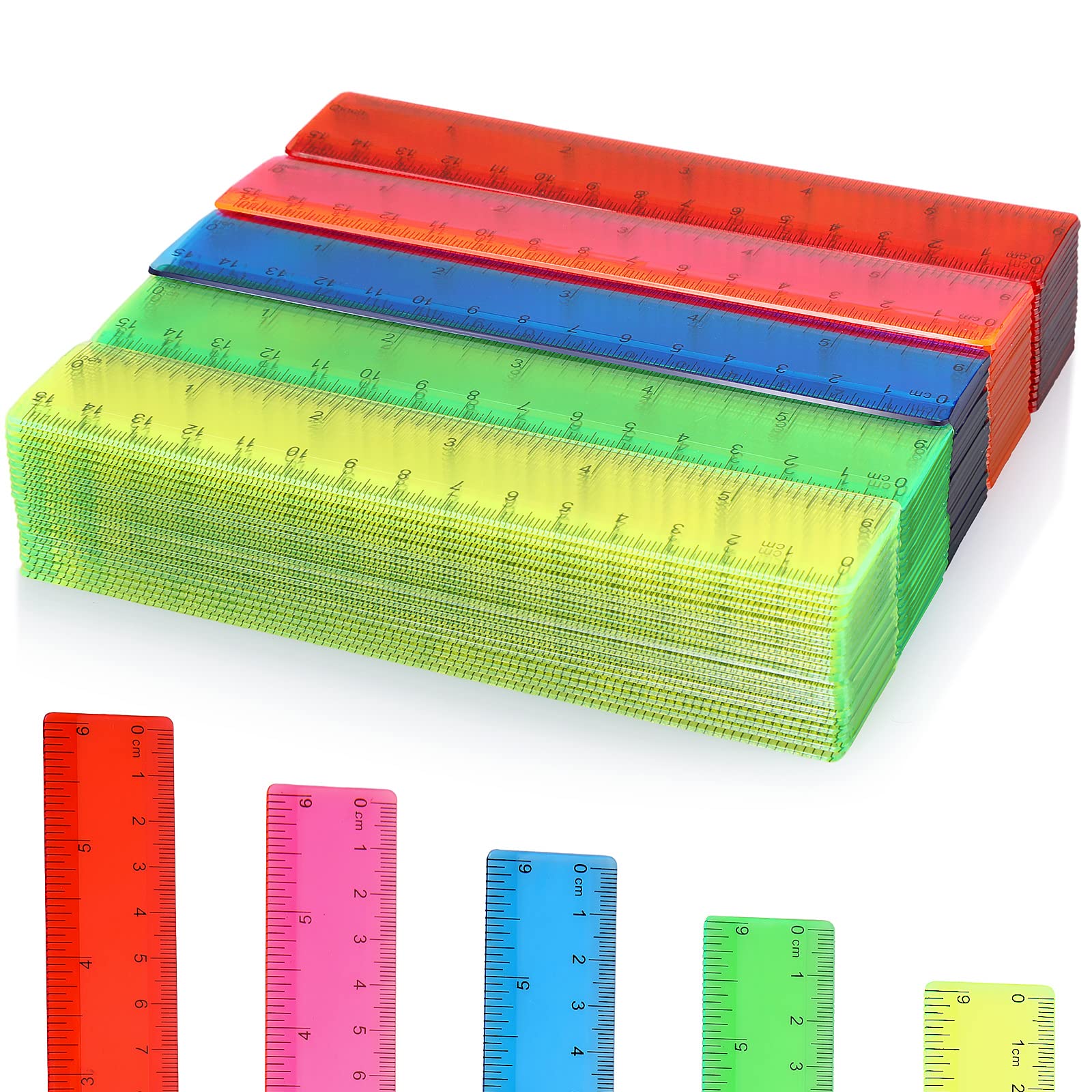 Foto 2 pulgar | Ruler Zonon De Plástico, Flexible, Recto, 6 Pulgadas/15 Cm, 100 Unidades - Venta Internacional.