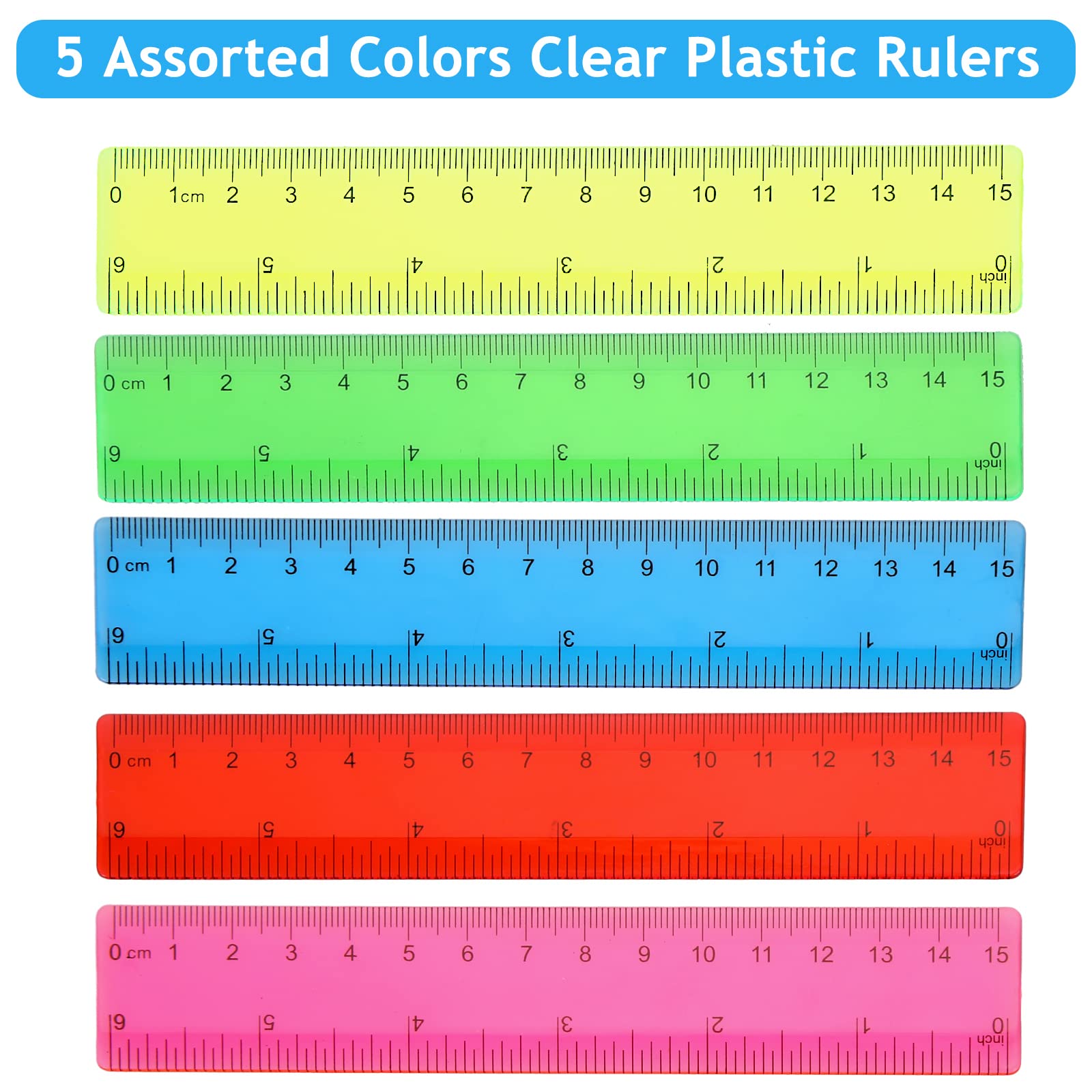 Foto 3 pulgar | Ruler Zonon De Plástico, Flexible, Recto, 6 Pulgadas/15 Cm, 100 Unidades - Venta Internacional.