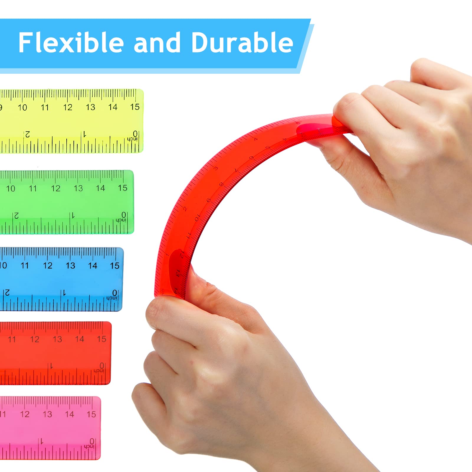 Foto 4 pulgar | Ruler Zonon De Plástico, Flexible, Recto, 6 Pulgadas/15 Cm, 100 Unidades - Venta Internacional.