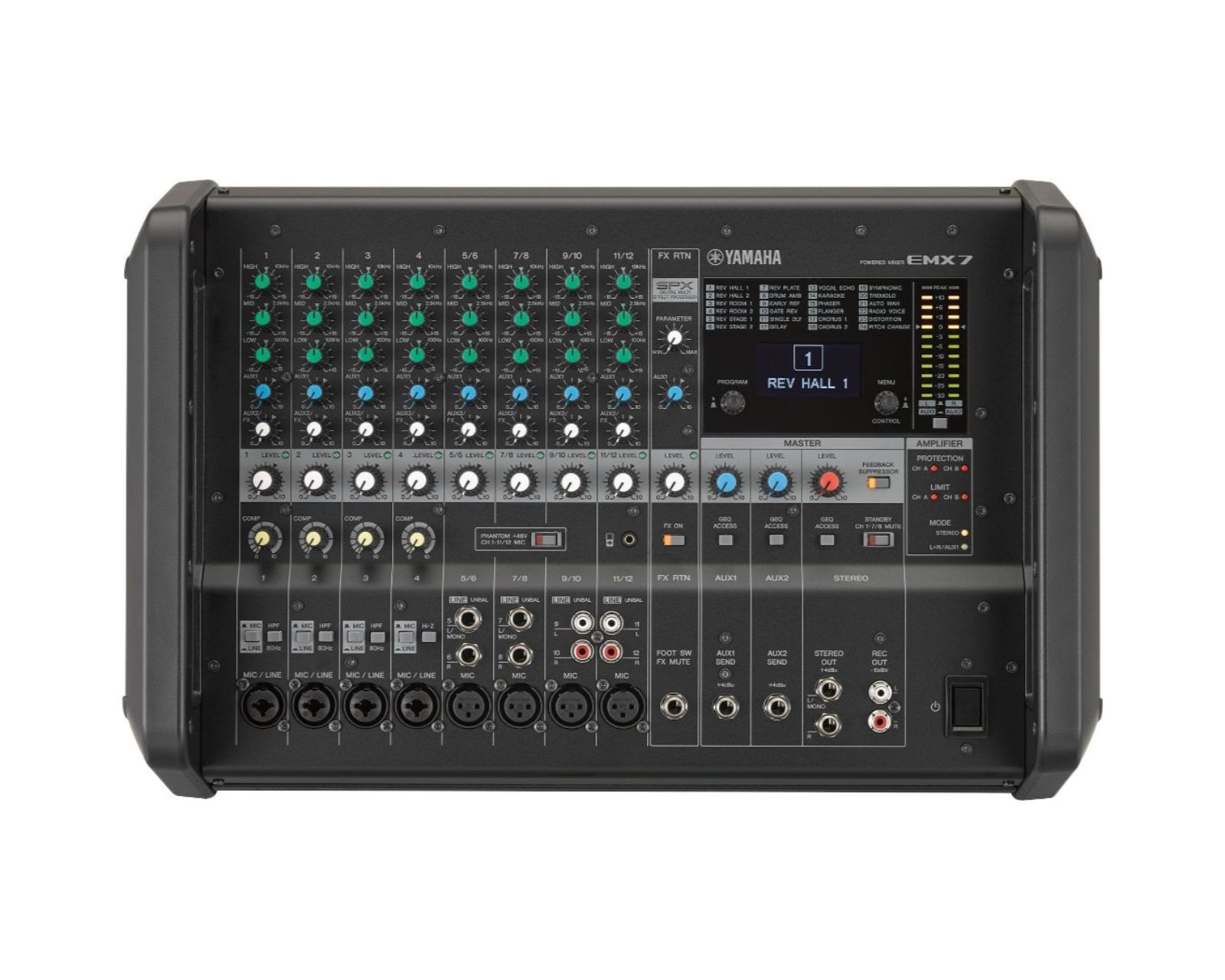 Foto 1 | Mezcladora Amplificada Yamaha Emx7 color Negro Procesador de Efecto