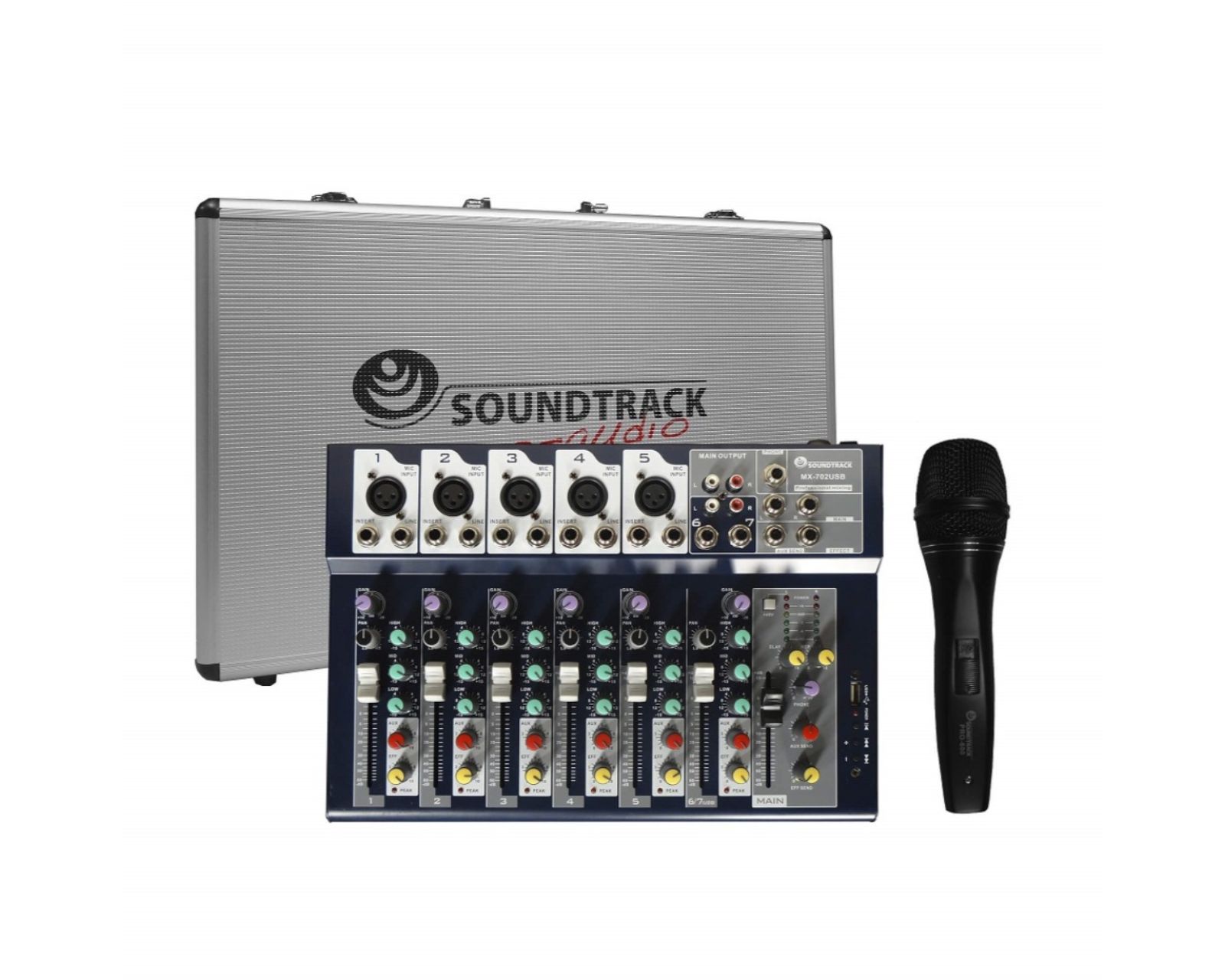 Foto 1 | Mezcladora Soundtrack Mx702USB color Gris de 7 Canales