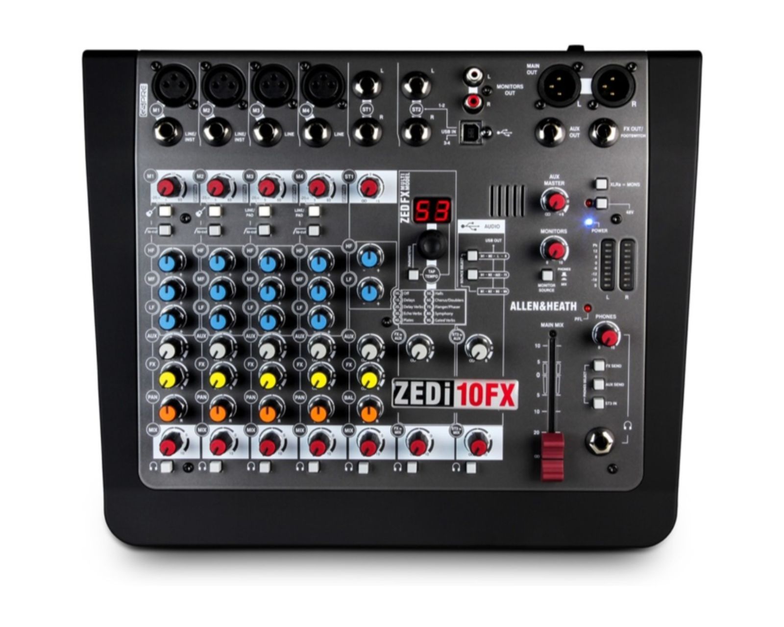 Mezcladora Allen&heath Zedi-10fx color Negro 4x4 Canales Ecualizador