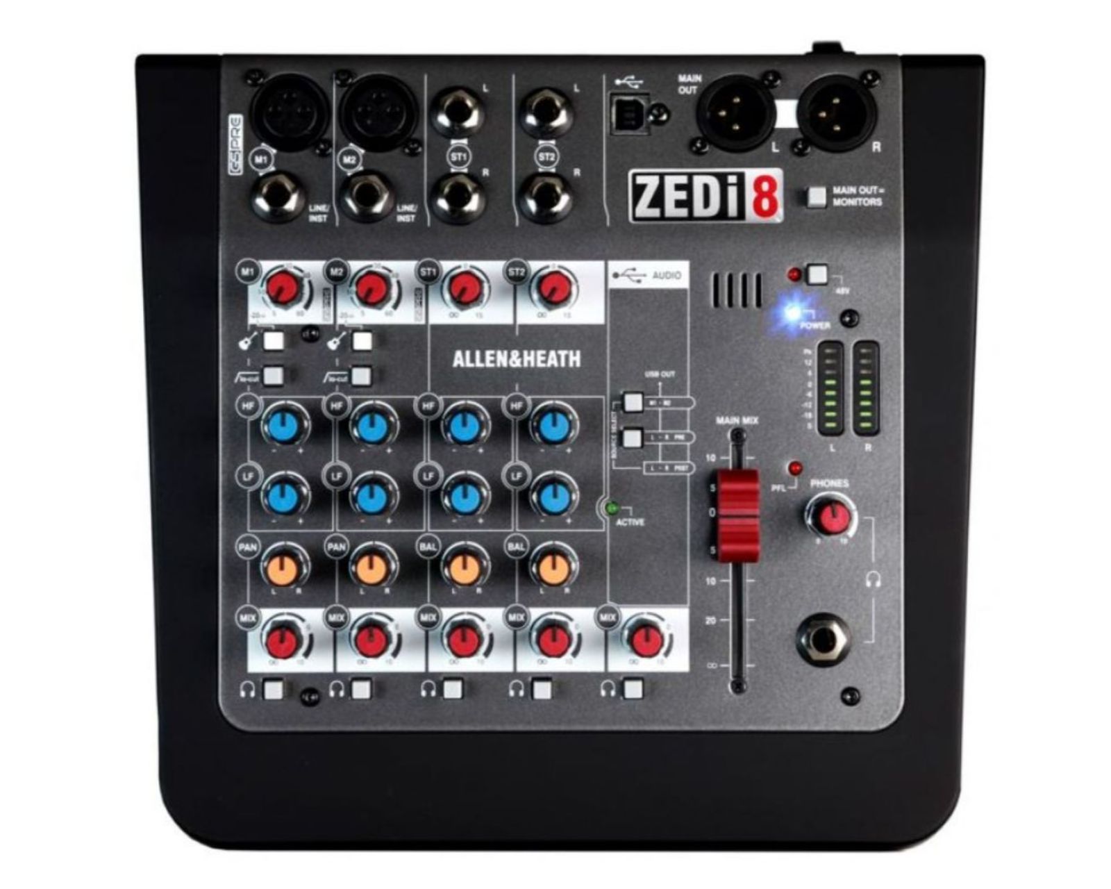 Mezcladora Allen&heath Zedi-8  color Negro 8 Canales USB