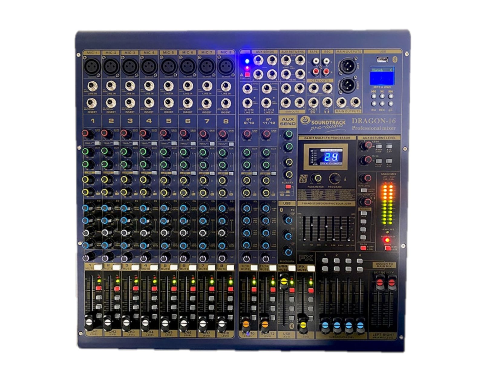 Foto 1 | Mezcladora Pasiva Sound Track Dragon-16 color Negro Bt/16ch/40 Dsp