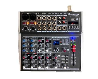 Foto 2 | Mezcladora Pasiva Sound Track Mx-1002u color Gris/10 Ch/bluetooth