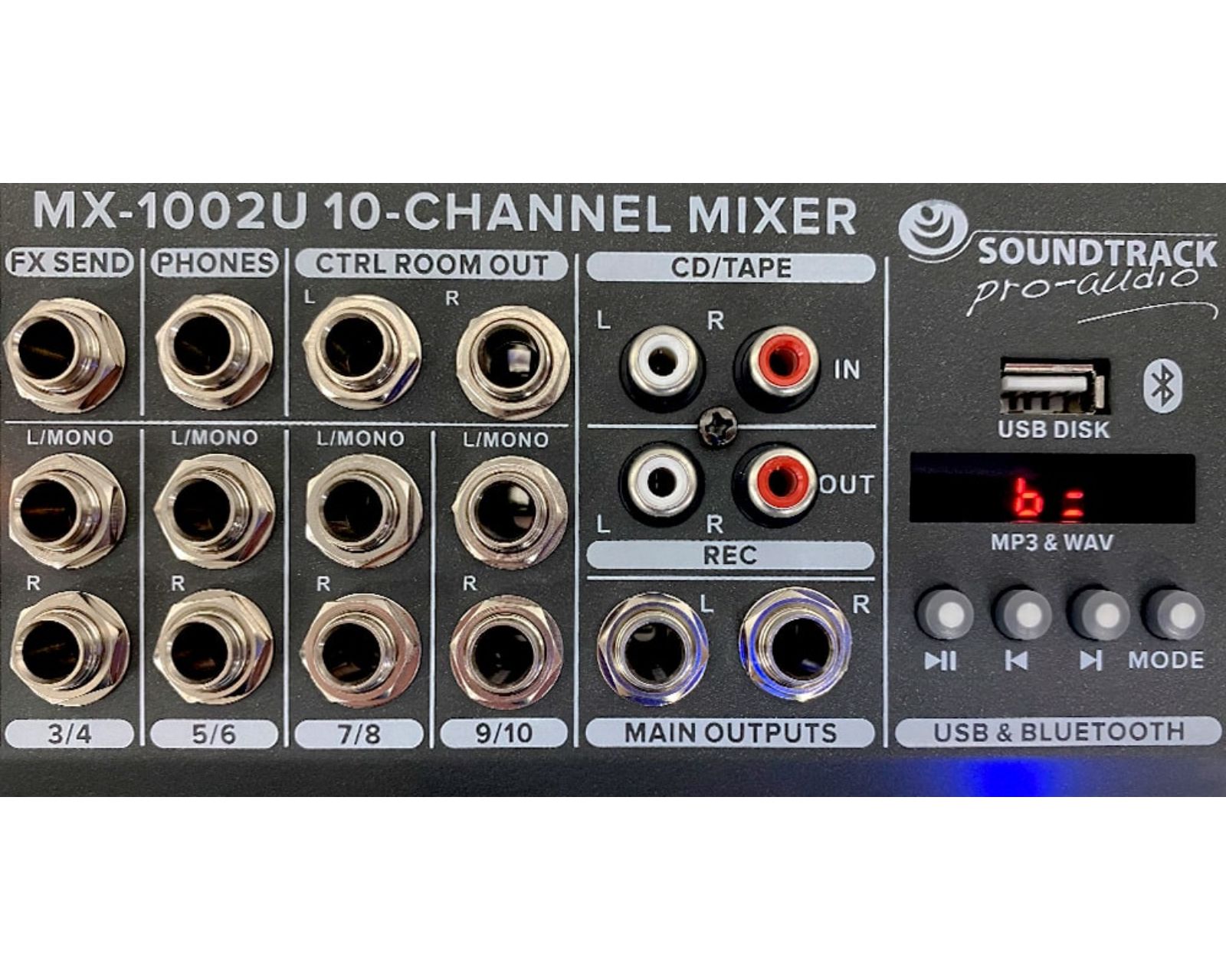 Foto 4 pulgar | Mezcladora Pasiva Sound Track Mx-1002u color Gris/10 Ch/bluetooth