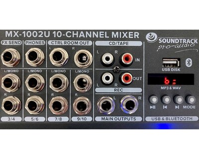 Foto 3 | Mezcladora Pasiva Sound Track Mx-1002u color Gris/10 Ch/bluetooth