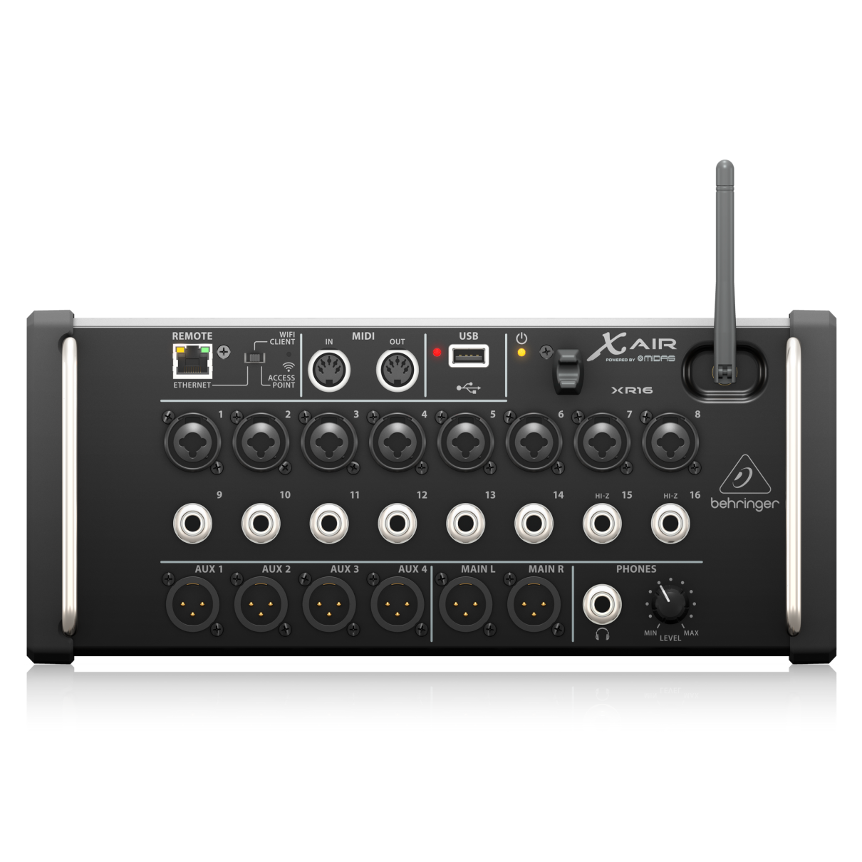 Mezcladora de Audio Behringer Xr16 color Negro 16 Canales Wifi Usb Multitrack